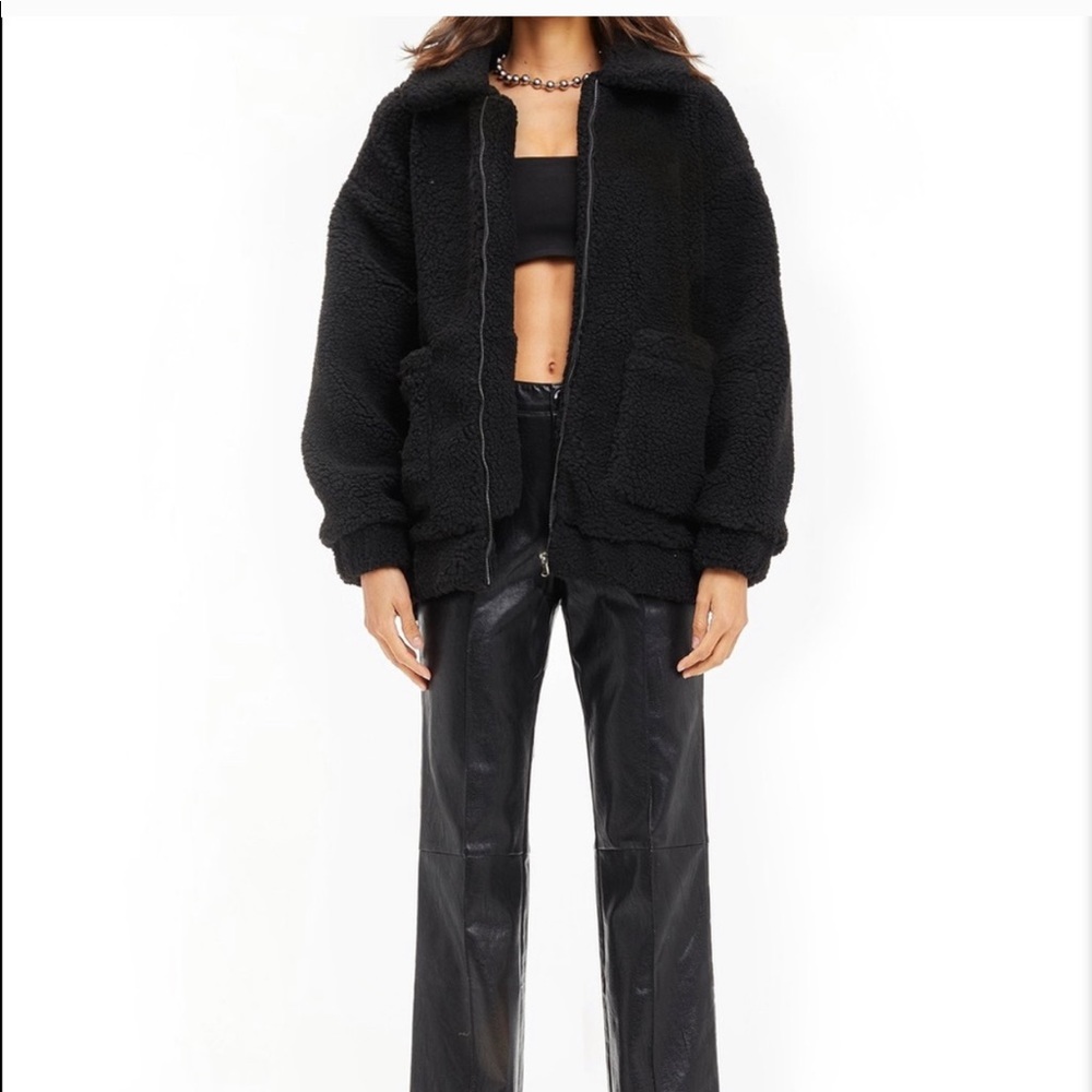 I AM GIA black pixie coat